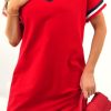 Women's V-neck Contrasting Edge Casual Dress