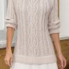 Women Round Neck Sweater Spliced ​​casual Dress