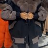 Women Fur Collar Contrasting Casual Cotton Jacket