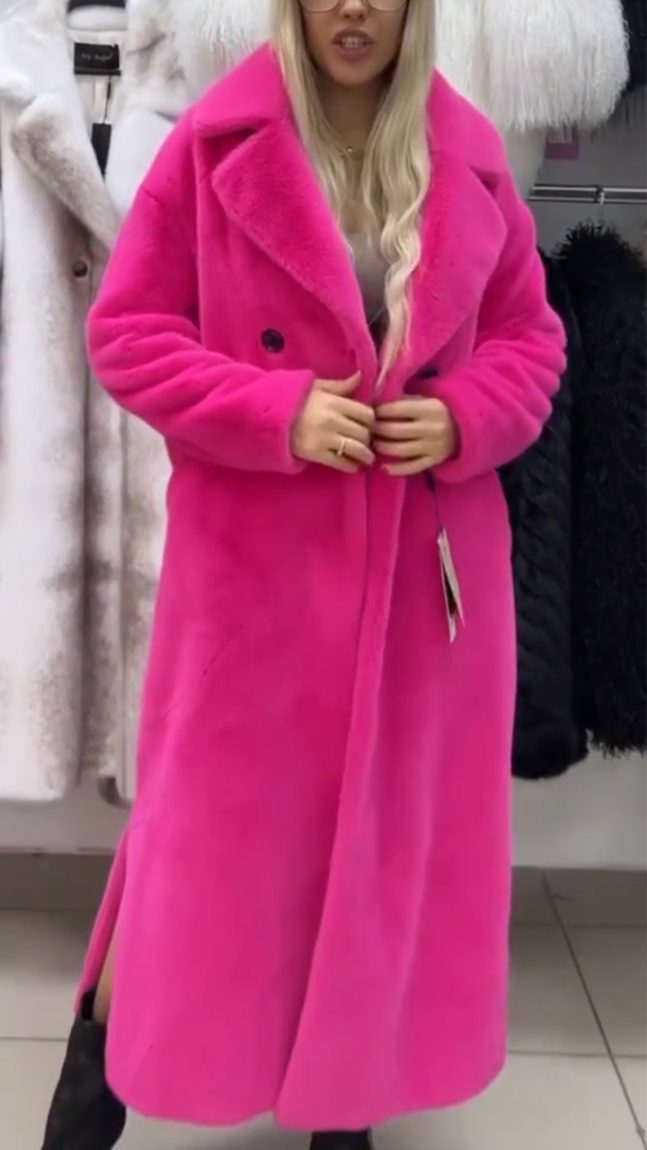 Women Lapel Temperament Casual Plush Coat