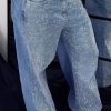 Women's Single-sided Rhinestone Wide-leg Casual Jeans